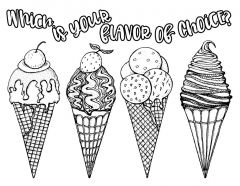 coloring page Ice cream cone 1024x1024