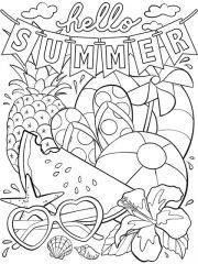 Summer Coloring Page Artwork Hello Summer