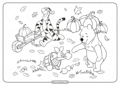 Winnie The Pooh And Friends Fall Coloring Page