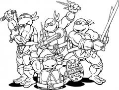 freeinja turtle coloring For kids 692x523